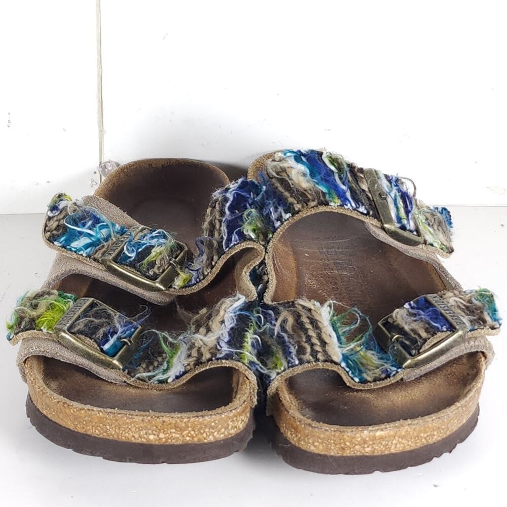 BIRKENSTOCK Women's Arizona 39 US8 Multicolor Suede Wool 2 Straps Slide Sandals - Picture 5 of 16